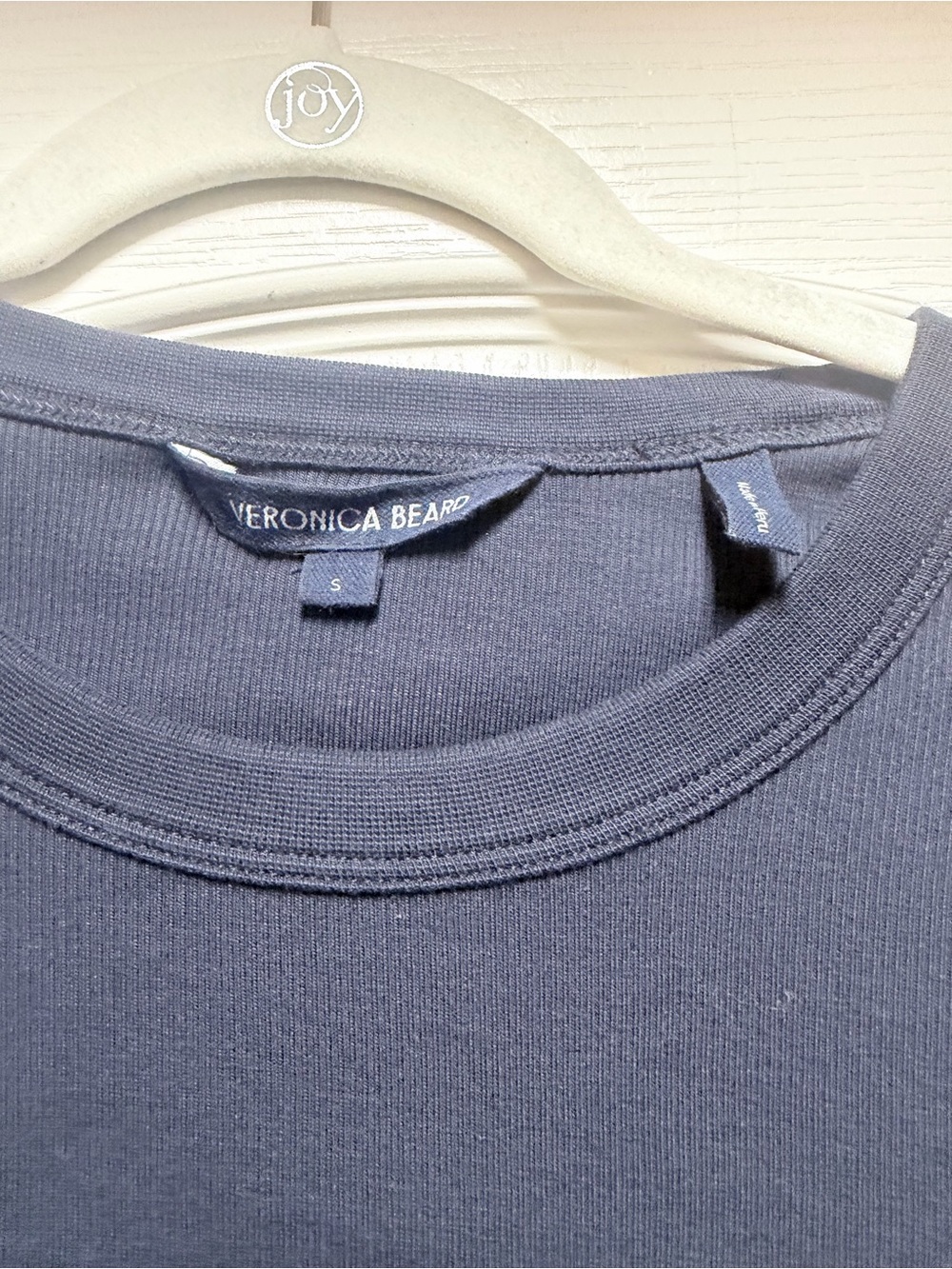 Veronica Beard Dark Navy Ribbed Crewneck Sweater